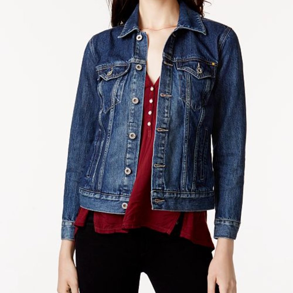 LUCKY BRAND Oversize Cotton Denim Trucker Jacket L